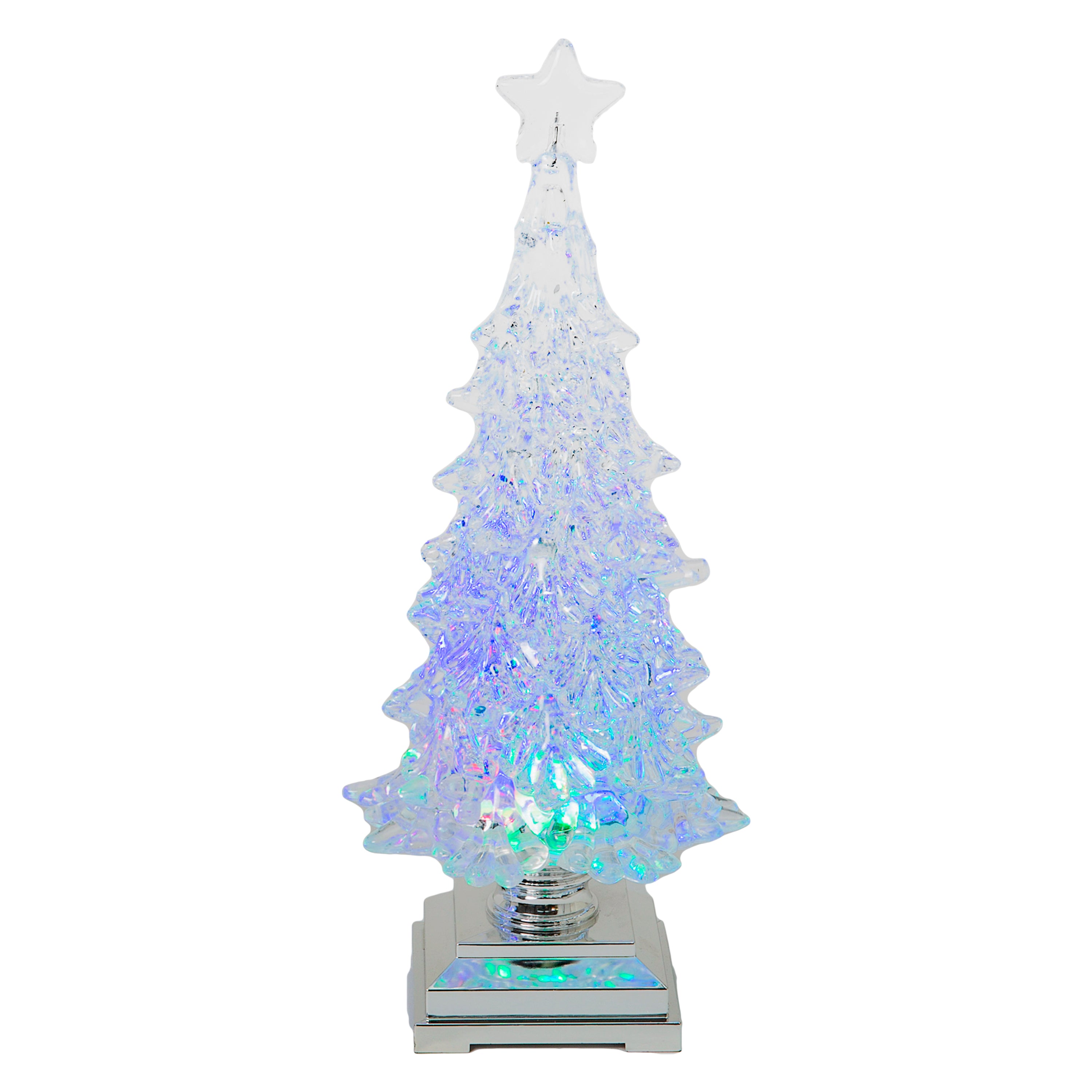 Lighted Christmas Tree Spinning Water Globe, Battery Operated